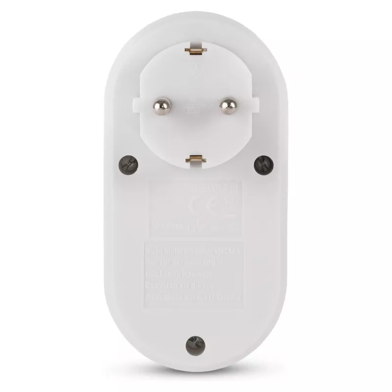 ENTAC sieninis kištukinis adapteris su 2x USB-A baltas
