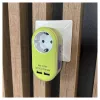 ENTAC EPAG-1EE-2USB-L kištukinis adapteris su 2x USB-A, žalios spalvos (Lime)