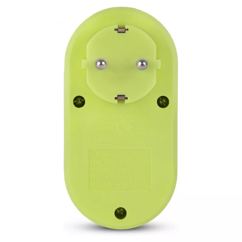 ENTAC EPAG-1EE-2USB-L kištukinis adapteris su 2x USB-A, žalios spalvos (Lime)