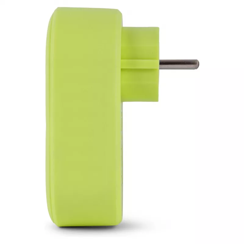 ENTAC EPAG-1EE-2USB-L kištukinis adapteris su 2x USB-A, žalios spalvos (Lime)