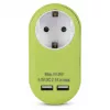 ENTAC EPAG-1EE-2USB-L kištukinis adapteris su 2x USB-A, žalios spalvos (Lime)