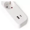 ENTAC Power Strip 4-Way with 1x USB-A & 1x USB-C, 1,5m White