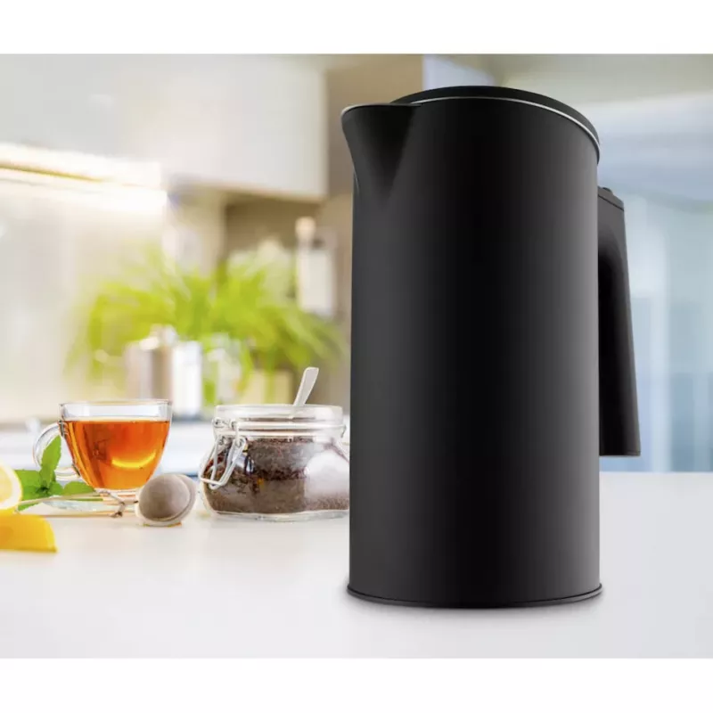 MEDION MD 12106 Elektrinis virdulys 1,5L 2200W Juodas Nerūdijantis plienas Šildymo palaikymo funkcija