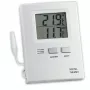 TFA 30.1012 Skaitmeninis termometras vidaus ir lauko temperatūrai su laidiniu jutikliu, Max/Min atmintimi, šalčio signalu, baltas