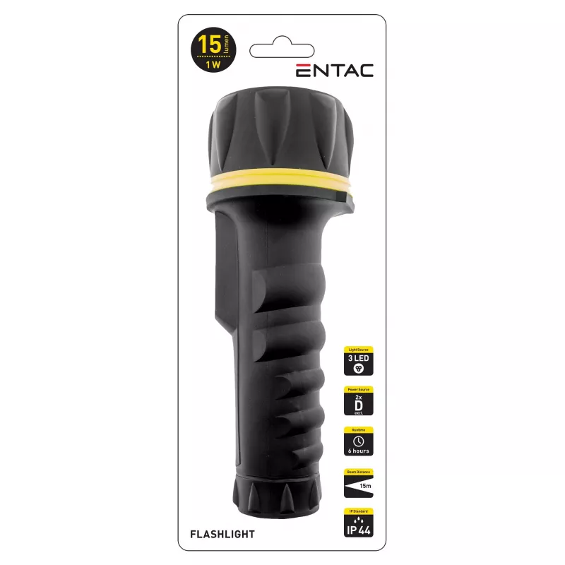 ENTAC EFL-2D-PL žibintuvėlis 2D plastikinis juodas