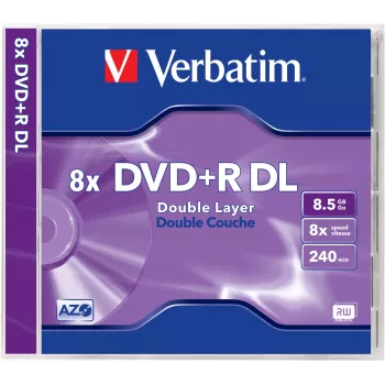 Verbatim Matricas DVD+R DL 8.5GB Double Layer 8x AZO 5 Pack Jewel Case