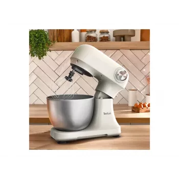 TEFAL QB140AF0 Bake Easy Stand Mikseris, 500 W, 12 greičių, 3,5 L dubuo, smėlio spalvos