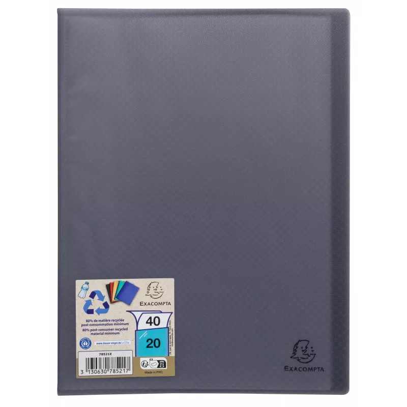 Exacompta Opak Display Book DIN A4 20 Sleeves Black 1 Piece