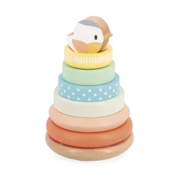 Janod Pure Wooden Stacking Pyramid Nesting Blocks 5 Pieces 12m+