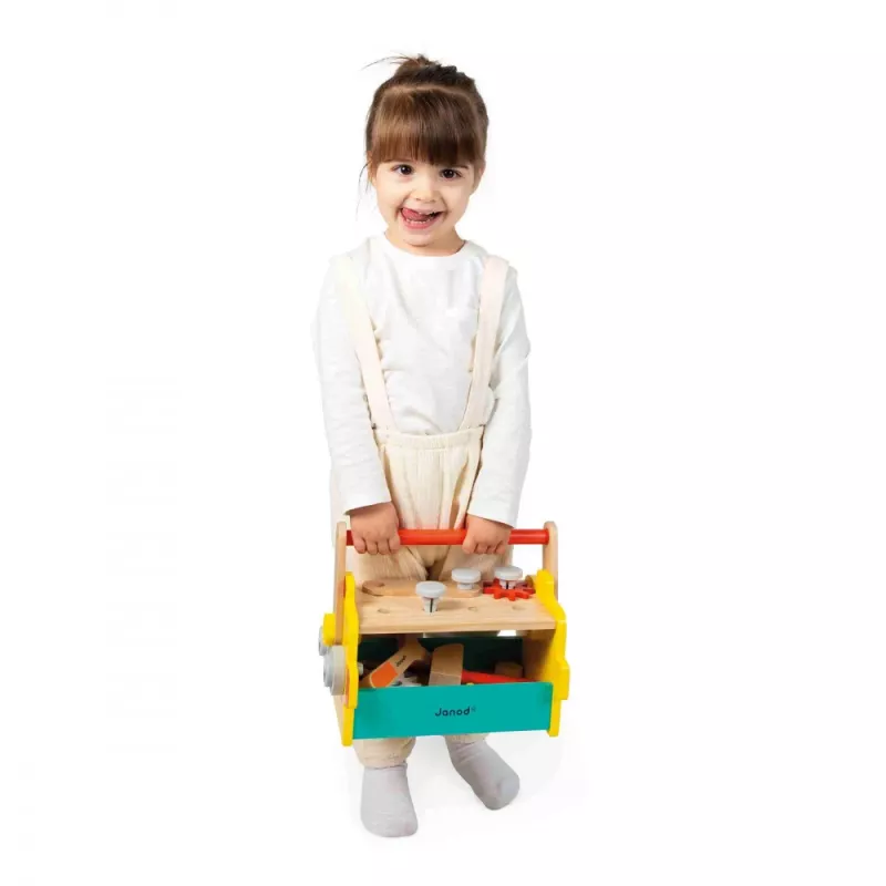 Janod Brico'kids Tool Box with Tools - Wooden Pretend Play Set