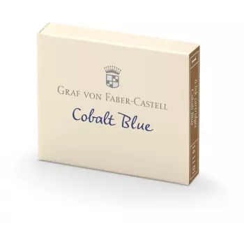 FABER-CASTELL Rašalo kasetės Graf von Faber-Castell Kobalto mėlyna 6 vnt. (141101)