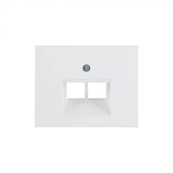 Berker K.1 Centrinė plokštelė UAE/E-DAT RJ45 lizdui, 2-jų vietų, poliarinė balta