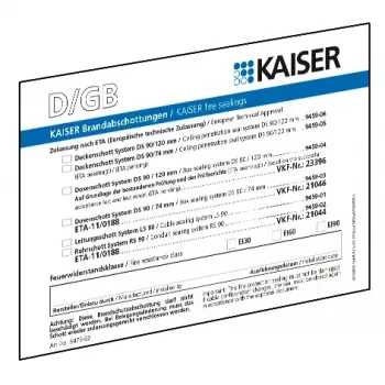 Kaiser Elektro Schott Identification Label Set DE/GB/FR/IT 9473-91