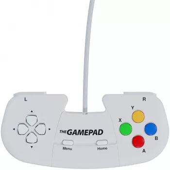 Retro Games The Gamepad White - Wired USB Gamepad for PC, Mac, ZX Spectrum, THEC64, THEA500 Mini - Digital D-Pad, 10 Buttons, 1,8m Cable