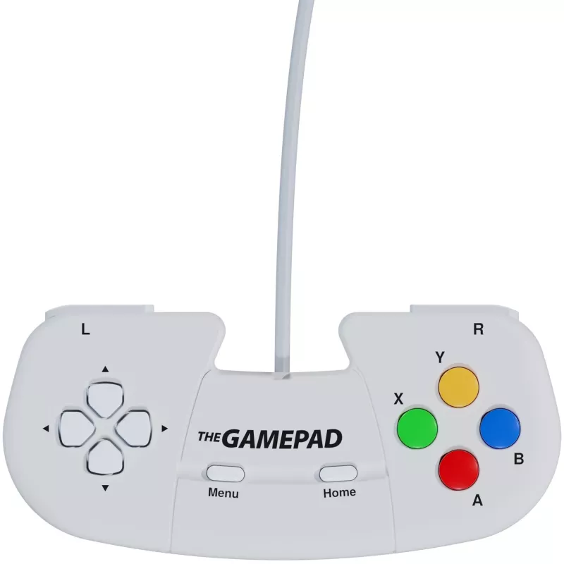 Retro Games The Gamepad White - Wired USB Gamepad for PC, Mac, ZX Spectrum, THEC64, THEA500 Mini - Digital D-Pad, 10 Buttons, 1,8m Cable
