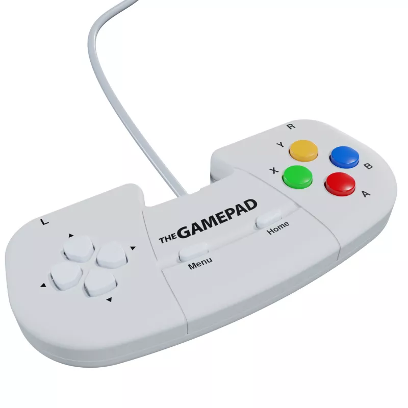 Retro Games The Gamepad White - Wired USB Gamepad for PC, Mac, ZX Spectrum, THEC64, THEA500 Mini - Digital D-Pad, 10 Buttons, 1,8m Cable