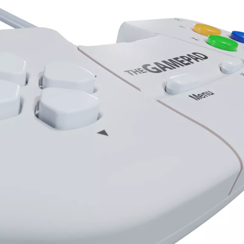 Retro Games The Gamepad White - Wired USB Gamepad for PC, Mac, ZX Spectrum, THEC64, THEA500 Mini - Digital D-Pad, 10 Buttons, 1,8m Cable
