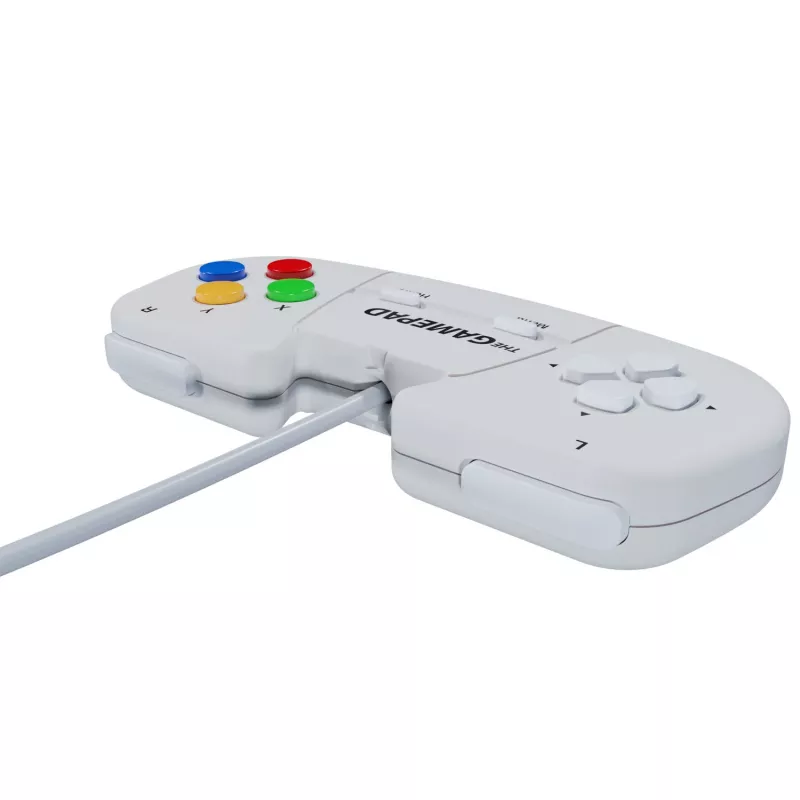 Retro Games The Gamepad White - Wired USB Gamepad for PC, Mac, ZX Spectrum, THEC64, THEA500 Mini - Digital D-Pad, 10 Buttons, 1,8m Cable