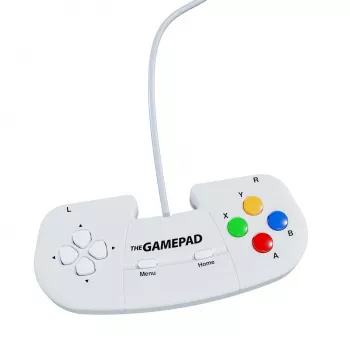 Retro Games The Gamepad White - Wired USB Gamepad for PC, Mac, ZX Spectrum, THEC64, THEA500 Mini - Digital D-Pad, 10 Buttons, 1,8m Cable