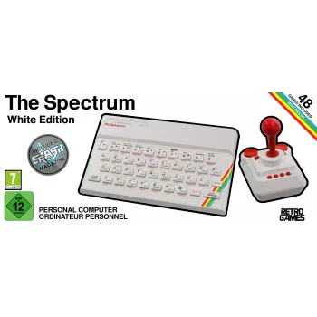 Retro Games The Spectrum White Edition - ZX Spectrum HD Console with Joystick and 40+ Pre-loaded Games