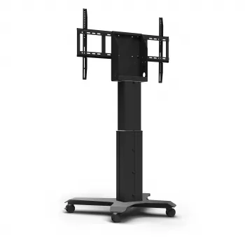 Kindermann DisplayLift² Mobile X-Fuss elektrinis motorizuotas televizoriaus stovas 42-98 colių ekranams, 150 kg keliamoji galia, juoda/sidabrinė