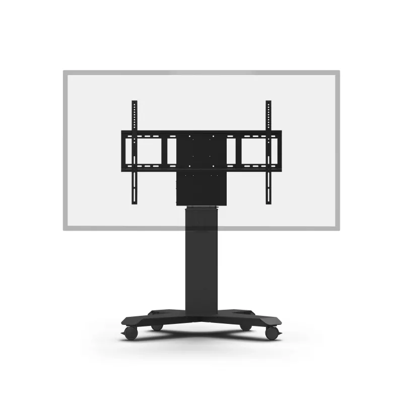 Kindermann DisplayLift² Mobile X-Fuss elektrinis motorizuotas televizoriaus stovas 42-98 colių ekranams, 150 kg keliamoji galia, juoda/sidabrinė