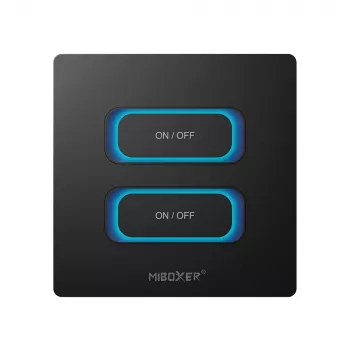 MIBOXER ESW2B 2-Gang Smart Switch LED nuotolinio valdymo pultas su WiFi ir 2,4GHz judesio jutikliu bei reguliavimu