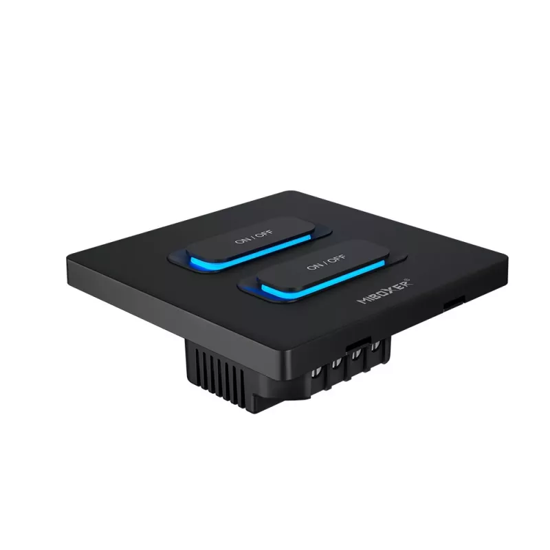 MIBOXER ESW2B 2-Gang Smart Switch LED nuotolinio valdymo pultas su WiFi ir 2,4GHz judesio jutikliu bei reguliavimu