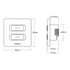 MIBOXER ESW2B 2-Gang Smart Switch LED nuotolinio valdymo pultas su WiFi ir 2,4GHz judesio jutikliu bei reguliavimu