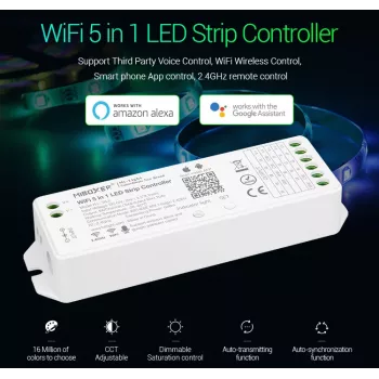 MIBOXER WL5 5in1 RGB+CCT LED valdiklis DC12-24V WiFi 2.4G Alexa
