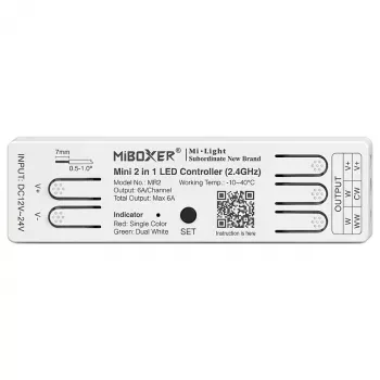 Miboxer MR2 LED valdiklis Mini 2in1 vienspalvis / dviejų baltų spalvų 2,4GHz RF