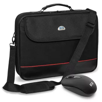 PEDEA TRENDLINE Notebook Bag 17,3 inch (43,9 cm) su Wired Optical Mouse Set Black