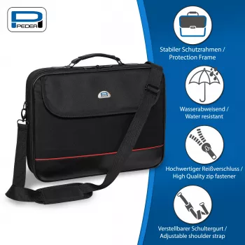 PEDEA TRENDLINE Notebook Bag 17,3 inch (43,9 cm) su Wired Optical Mouse Set Black