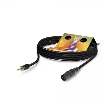 Sommer Cable Club Series MKII komutacinis (patch / insert) kabelis, 2 x 0,34 mm², XLR 3 kontaktų kištukas – 3,5 mm stereo kištukas, HICON, juodos spalvos, 2,5 m (CSDQ-0250-SW)