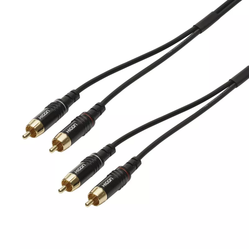 Sommer Cable SC-Onyx 2025 MKII stereo RCA kabelis, nesimetrinis, 2 x 1 x 0,25 mm², 2x RCA kištukai – 2x RCA kištukai, HICON, juodos spalvos, 2,5 m (ON81-0250-SW)