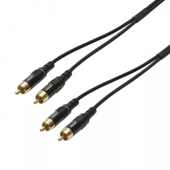 Sommer Cable SC-Onyx 2025 MKII stereo RCA kabelis, nesimetrinis, 2 x 1 x 0,25 mm², 2x RCA kištukai – 2x RCA kištukai, HICON, juodos spalvos, 5 m (ON81-0500-SW)