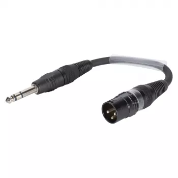 Sommer Cable adapterio kabelis, 6,3 mm stereo kištukas – XLR 3 kontaktų kištukas, juodos spalvos, 0,15 m (SGFDU0015-SW)