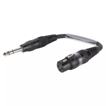 Sommer Cable adapterio kabelis, 6,3 mm stereo kištukas – XLR 3 kontaktų lizdas, juodos spalvos, 0,15 m (SGFGU0015-SW)