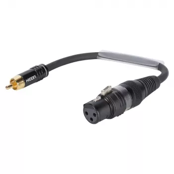 Sommer Cable adapterio kabelis, RCA kištukas – XLR 3 kontaktų lizdas, juodos spalvos, 0,15 m (TRH8U0015-SW)