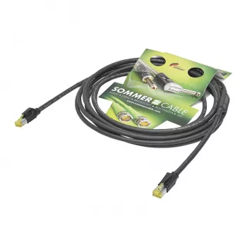 Sommer Cable SC-Mercator CAT.7 PUR tinklo kabelis, 8 x 0,14 mm², RJ45 – RJ45, HIROSE, juodos spalvos, 5 m (P7HS-0500-SW)