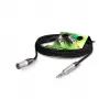 Sommer Cable Stage 22 Highflex mikrofono kabelis, 2 x 0,22 mm², XLR 3 kontaktų kištukas – 6,3 mm stereo kištukas, NEUTRIK, juodos spalvos, 1 m (SGN4-0100-SW)