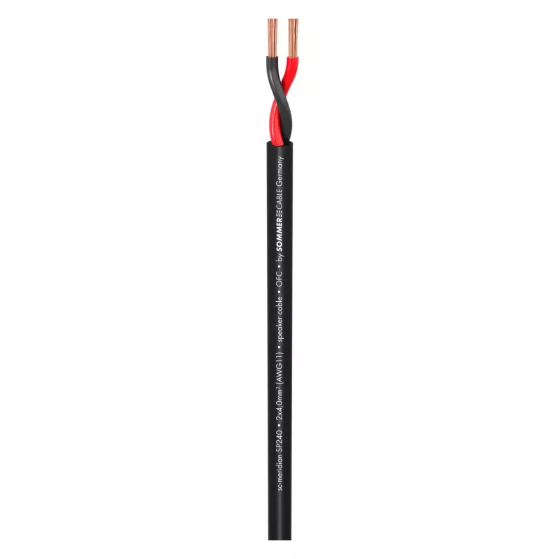 Sommer Cable 440-0051 Meridian Mobile SP240 2 x 4,0 mm² garsiakalbių kabelis - juodas - parduodamas metrais