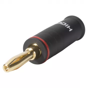 Sommer Cable HICON Banana Plug Screw Terminal Connector, Red Coding, 4 mm, Gold-Plated