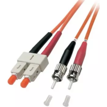 EFB Elektronik ECOFIBER Šviesolaidinis Laidas ST-ST Duplex OM2 1m Oranžinis LSZH