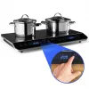 MEDION LIFE Double Induction Cooktop MD 15324 (Juoda, 3500 W, 2x Ø 20 cm)