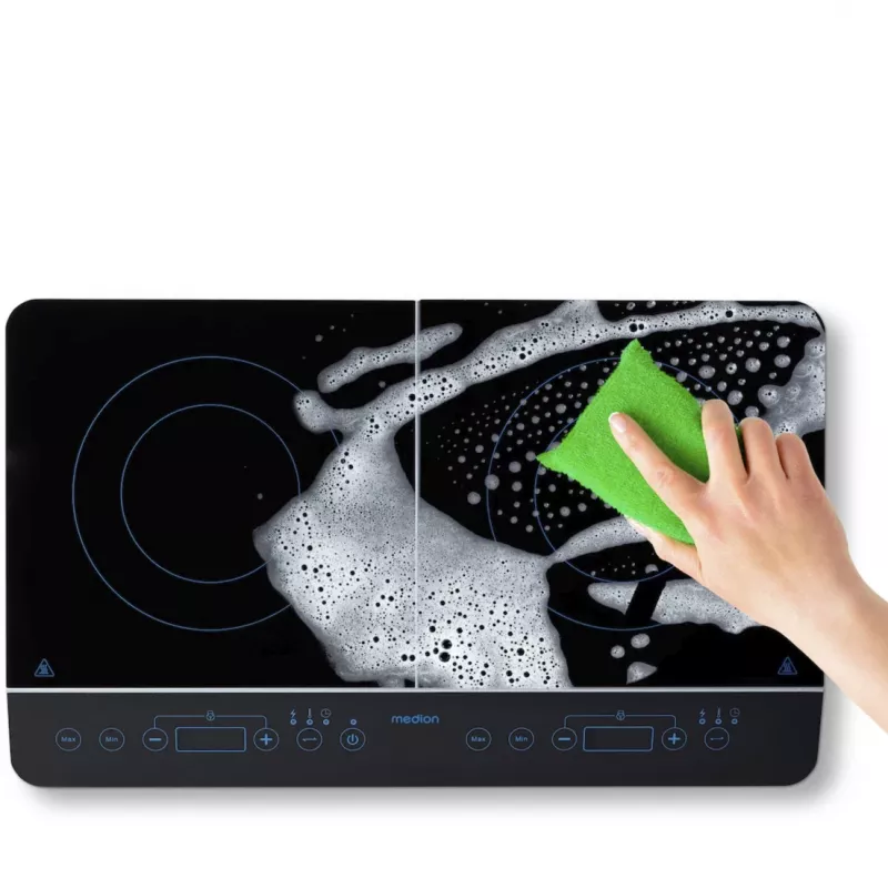 MEDION LIFE Double Induction Cooktop MD 15324 (Juoda, 3500 W, 2x Ø 20 cm)
