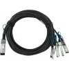 BlueOptics QNAP CAB-DAC3M-Q28B4 BlueLAN Passive 100GBASE-CR4 QSFP28 to 4x25GBASE-CR SFP28 Direct Attach Breakout Cable, 3m