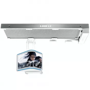 Lian Li HydroShift II OLED Curved 360 Fanless AIO Liquid CPU Cooler, 360 mm Radiator, OLED Display - White