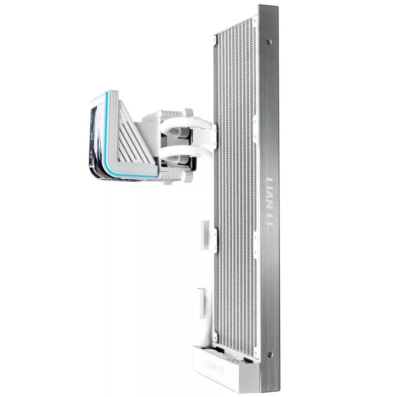 Lian Li HydroShift II OLED Curved 360 Fanless AIO Liquid CPU Cooler, 360 mm Radiator, OLED Display - White