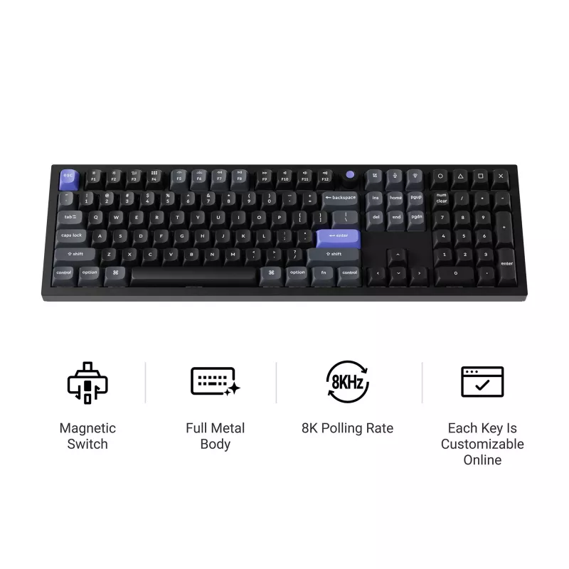 Keychron Q6HW-P1 Full Size Magnetic White mechaninė klaviatūra